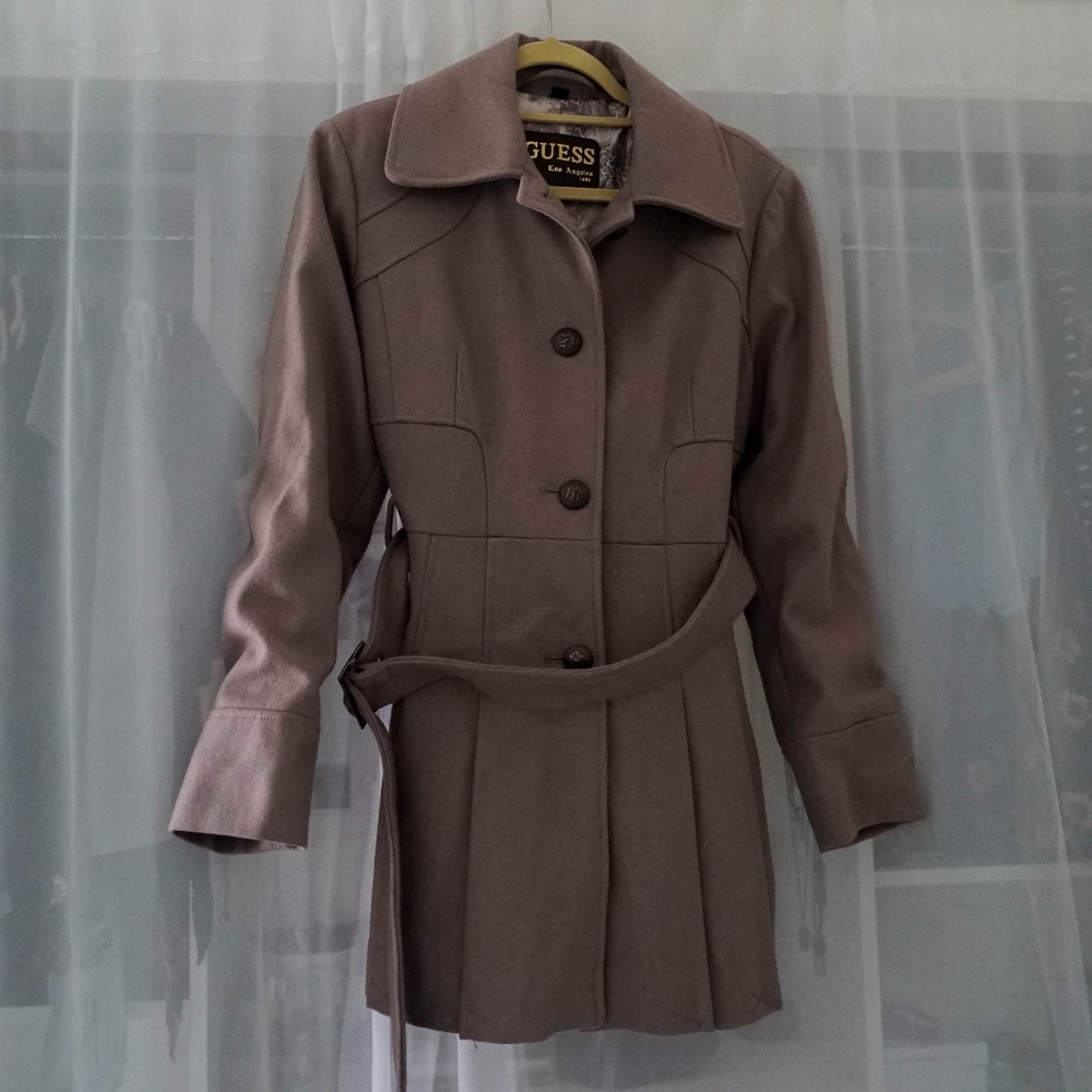 GUESS Blazer/Coat Wool Peacoat Jacket Button Down